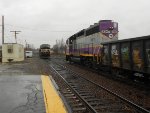 MBTA 3247 passing NS 9812